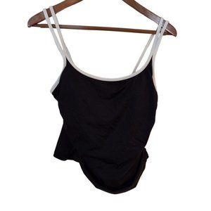 Trimshaper Black Womens Size 12 Ruched Sides Swim Top‎ New with Tags